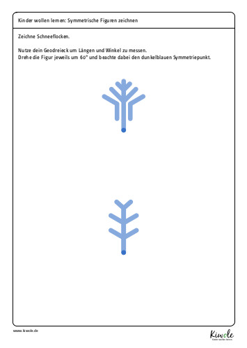Arbeitsblatt "Schneeflocken durch Drehsymmetrie erzeugen"
