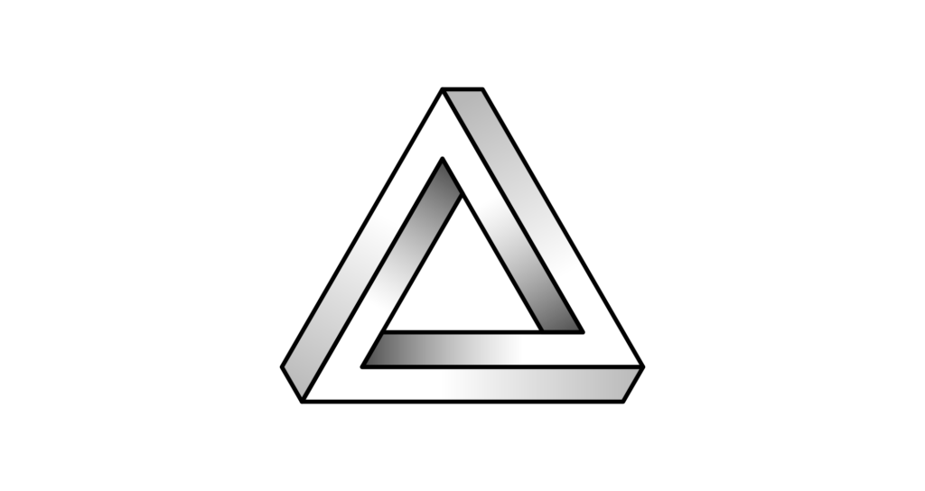 Das Penrose-Dreieck als typisches Beispiel für unmögliche Figuren