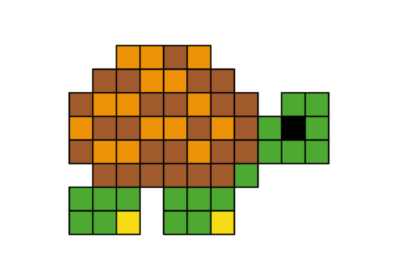 Eine Schildkröte in der Stilrichtung Pixel-Art