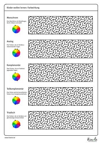 Arbeitsblatt "Farbschema testen"