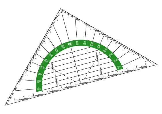 Geodreieck zum Winkel messen und Winkel zeichnen
