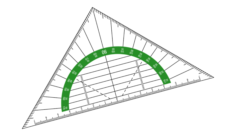 Geodreieck zum Winkel messen und Winkel zeichnen
