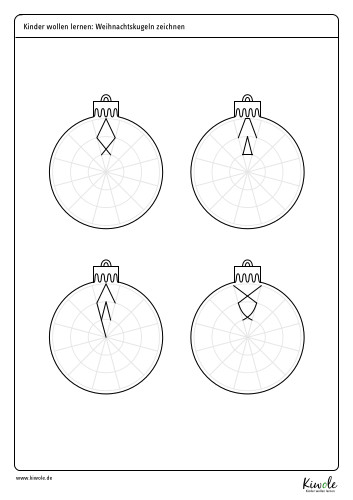 Arbeitsblatt "Weihnachtskugeln zeichnen mit dem Fineliner"