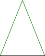 Ein gleichschenkliges Dreieck bei dem die Schenkel grün markiert sind