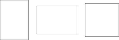 Hochformat, Querformat und quadratisches Format