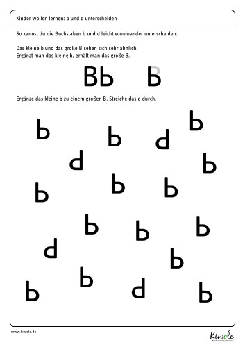 Arbeitsblatt "b zum B ergänzen"
