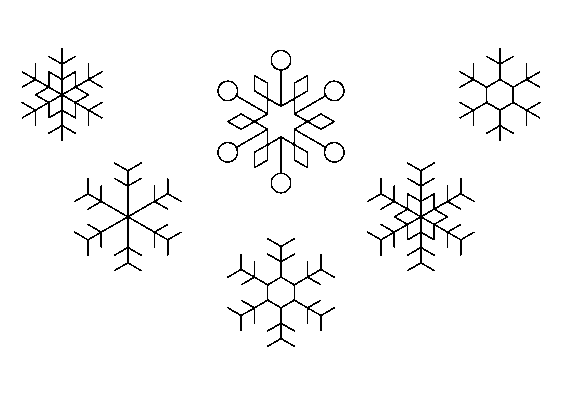 Gezeichnete Schneeflocken