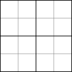 Blanko Raster für ein 4x4 Sudoku