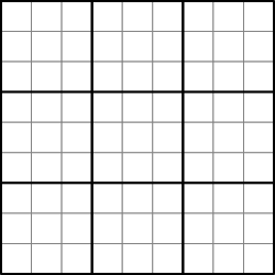 Blanko Raster für ein 9x9 Sudoku