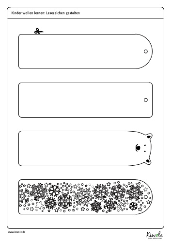 Vier blanko Lesezeichen Vorlagen zum Downloaden und Ausdrucken