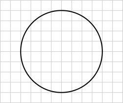 Ein Kreis auf kariertem Papier
