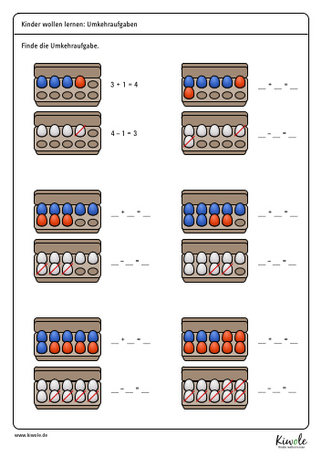 Arbeitsblatt Umkehraufgaben