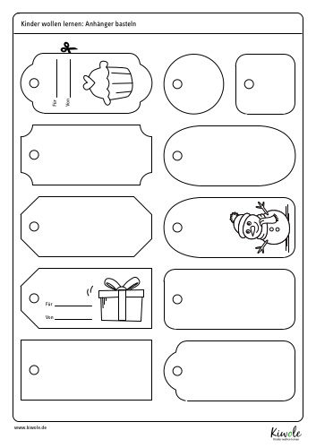 Weihnachtliche Anhänger zum Ausdrucken